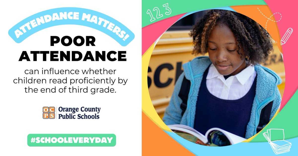 📚 🌞 Bright minds need to shine every day! Consistent school attendance is the foundation for success in education. Visit attendanceworks.org for tips on how to get back on track! #ocps #SchoolEveryday #AttendanceMatters