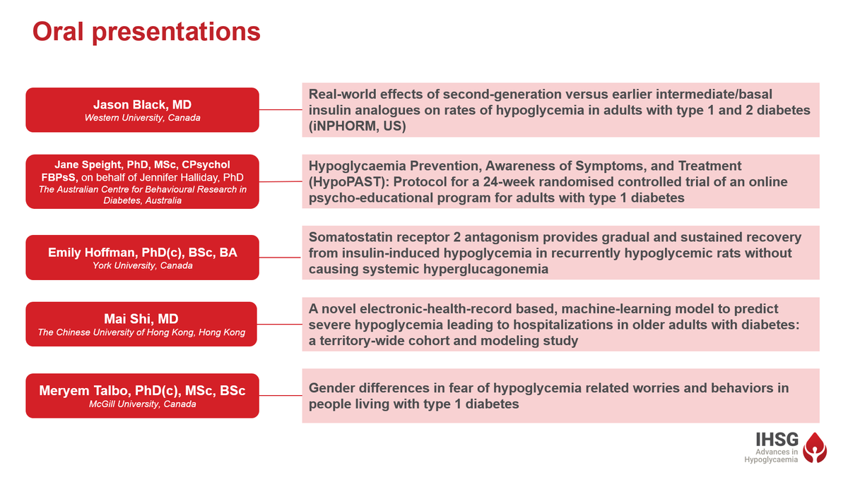 The oral presentation session at #IHSGAdvances is about to begin. We’re really excited to see all the #hypoglycaemia content our speakers have prepared!