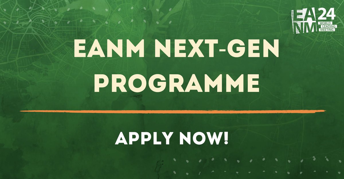 The EANM is thrilled to launch its brand new Next-Gen Programme, which offers free registration and accommodation to the EANM'24 to 100 early-career professionals interested in nuclear medicine! 🌟

➡️ Apply before May 17, 2024! bit.ly/43PA5jY

#YoungProfessionals