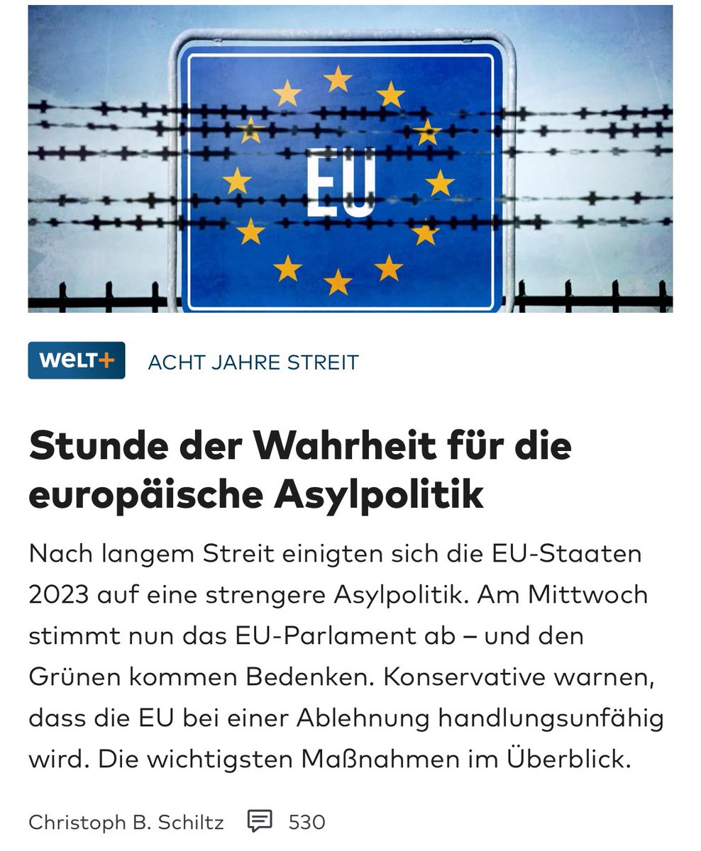 Gestern offenbart die #Kriminalitätsstatistik, dass wir auch ein Problem mit Zuwanderung haben. Um #Migration zu ordnen, wird heute in der #EU abgestimmt. #DieGruenen überlegen noch, ob sie zustimmen, obwohl Migration eines der Themen ist, dass den Bürgern auf den Nägeln…