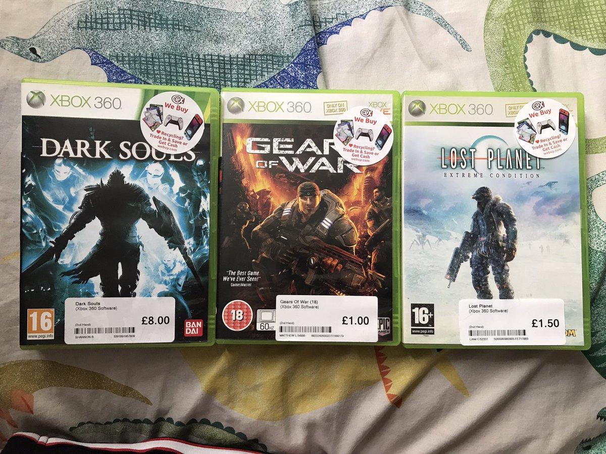 metasentience's tweet photo. Yesterday’s pickups. Went there for Dark Souls because I want to play it on the 360. Ended up grabbing Gears of War and Lost Planet: Extreme Condition as well. :) https://t.co/ced84gWFWw