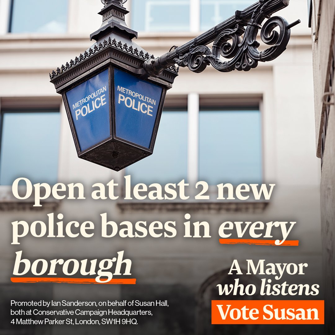 Open at least 2 new police bases in every single borough, so you can reach out to officers when you need them.