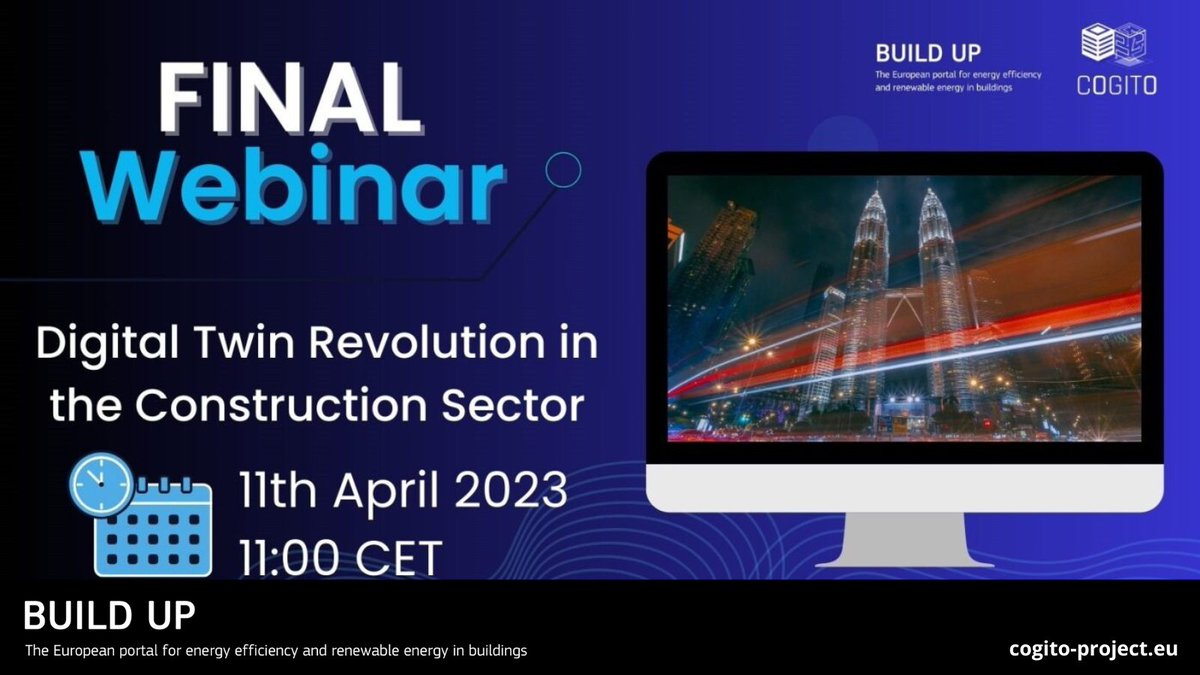 🔴 LAST CALL | The final #webinar of the series titled 'Practical Tools for the #ConstructionSector in #DigitalTwin' is TOMORROW! 🖥

📅11th April
🕚11.00H CET
👥Organised by @cogito_project and #EU_BUILDUP

There is still time to register 👉 build-up.ec.europa.eu/en/news-and-ev…