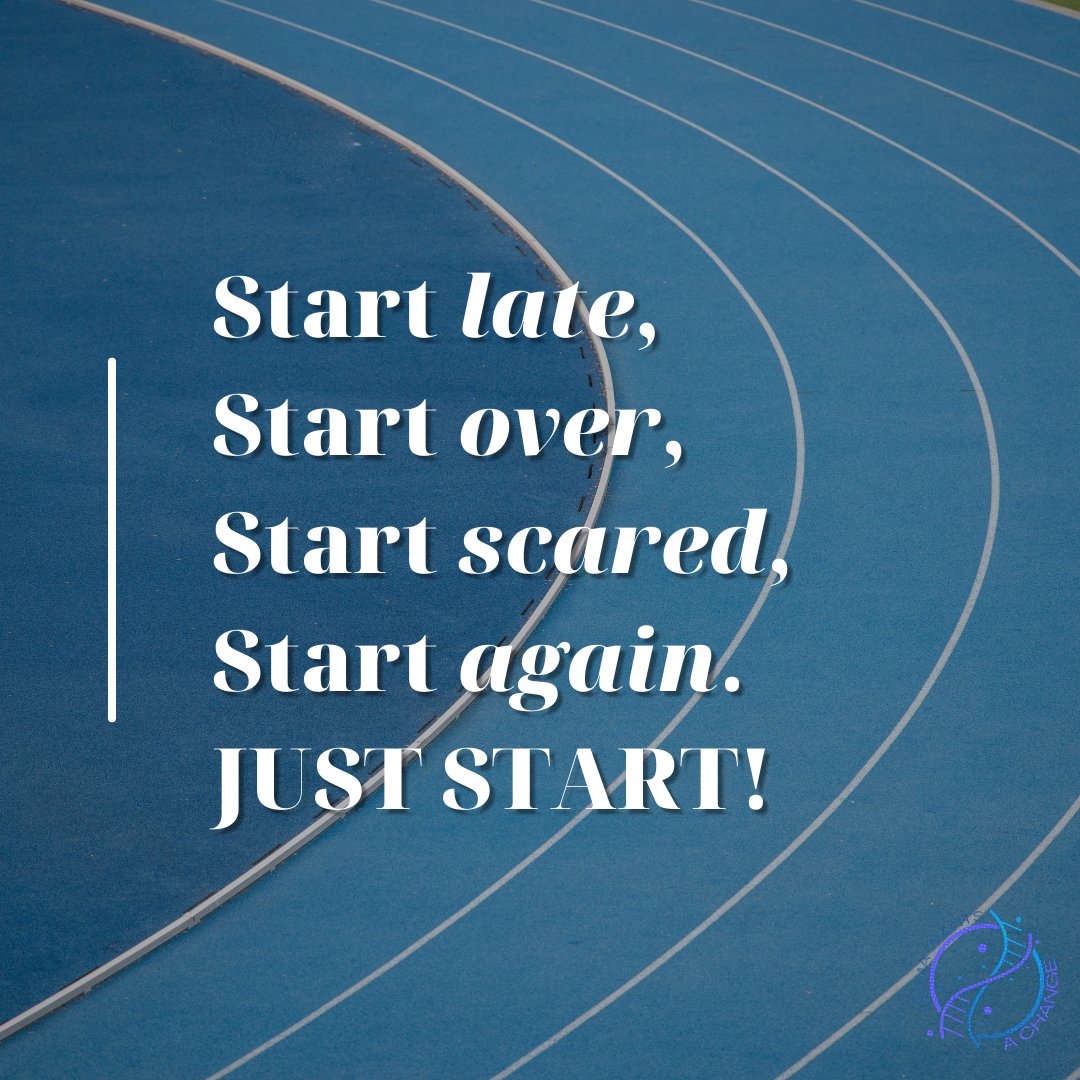Whether you start late, start over, start scared, or start again, the key is to JUST START. Your journey begins the moment you decide to take the first step. Here's to making that start today! #JustStart #BeginNow #MamaWantsAChange