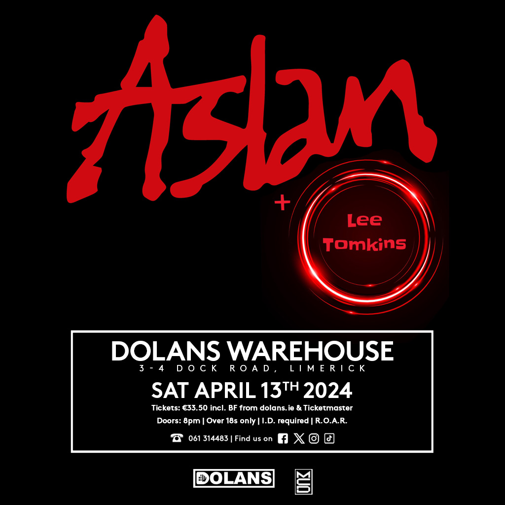 ***TONIGHT AT DOLANS***
Aslan
Dolans Warehouse
Saturday April 13th
Tickets here: dolans.yapsody.com/event/index/80…

#aslan #dolanslimerick