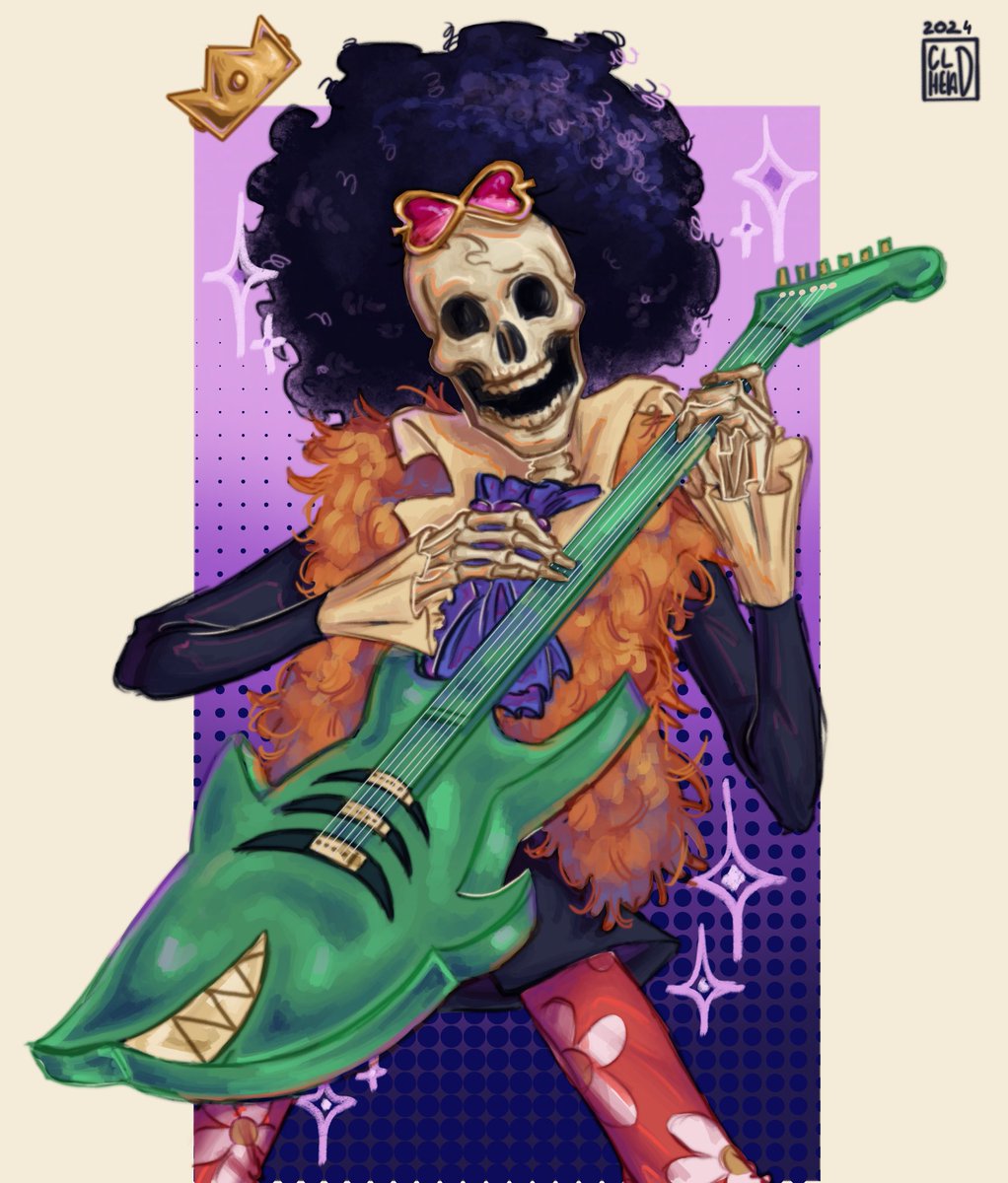 one piece characters in my style 2/8 - BROOK💀🎸