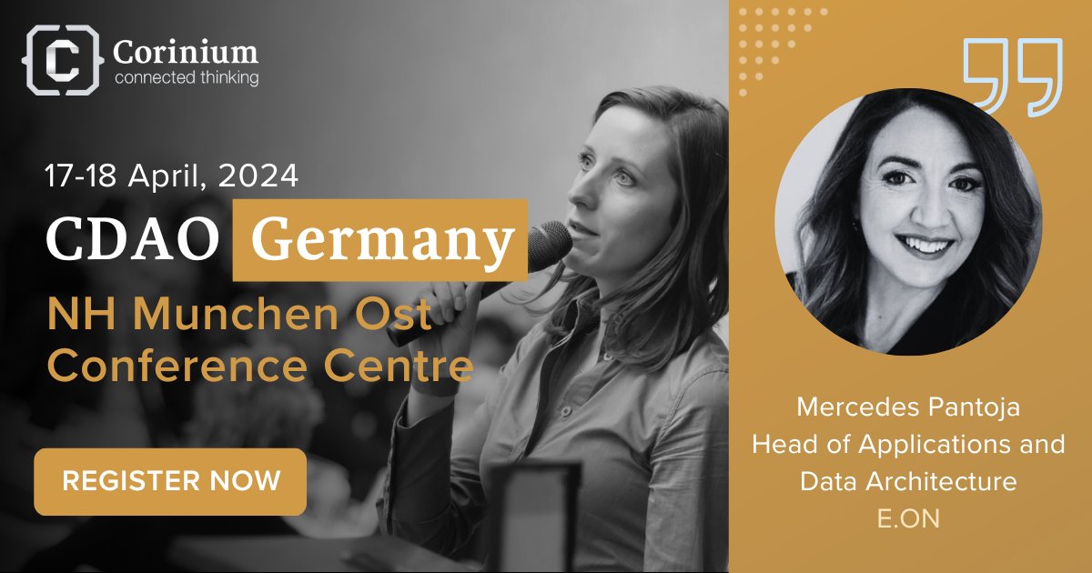We’re thrilled to announce our next speaker, Mercedes Pantoja, Head of Applications and Data Architecture, at E.ON for Chief Data and Analytics Officers (CDAO) Germany. Join us on 17-18 April by signing up: bit.ly/4ajwPQu #CDAO #CDO #CAO #Data #Analytics #CDAOGermany
