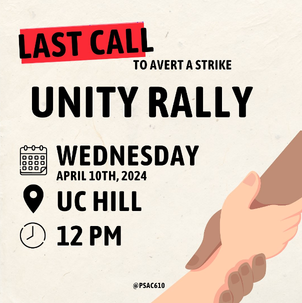 Full #solidarity with @PSAC610 representing graduate Teaching Assistants at @WesternU, who will soon be in a legal position to #StrikeAtWestern. 

Please attend their Unity Rally at Noon TODAY, Wednesday April 10th, at UC Hill #UWO in #LdnOnt 

More from @UWOFA1 at QTd link