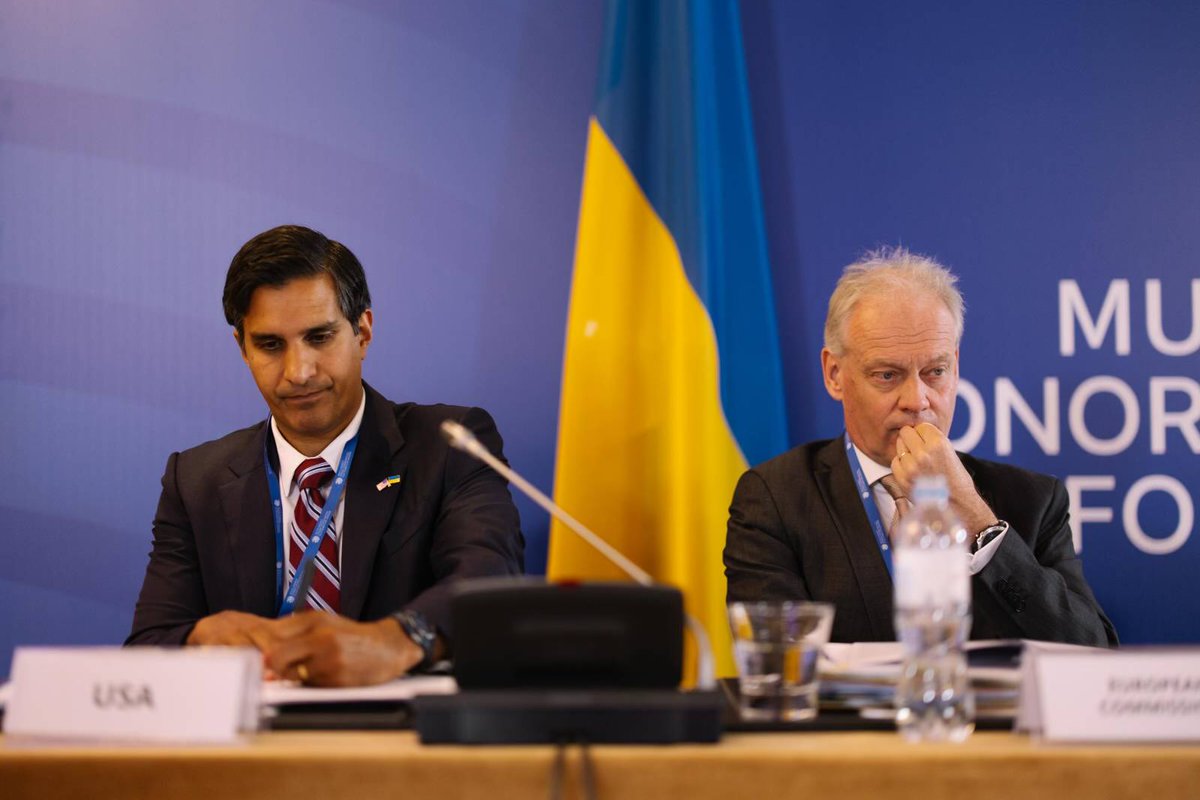 OlKubrakov's tweet photo. I was honored to speak at the 9th #MDCP. I stressed that after the massive air attacks by russia, the energy infrastructure needs to be repaired and rebuilt as a priority. It is important to focus the support of partners on this now. The situation in #Kharkiv region is particularly critical. We need to urgently restore generation capacity and continue to build passive protection for substations. Thank you for your attention and understanding to our system partners @G7 @EU_Commission @EIB @EBRD @IMFnews @WorldBank @COEbanknews