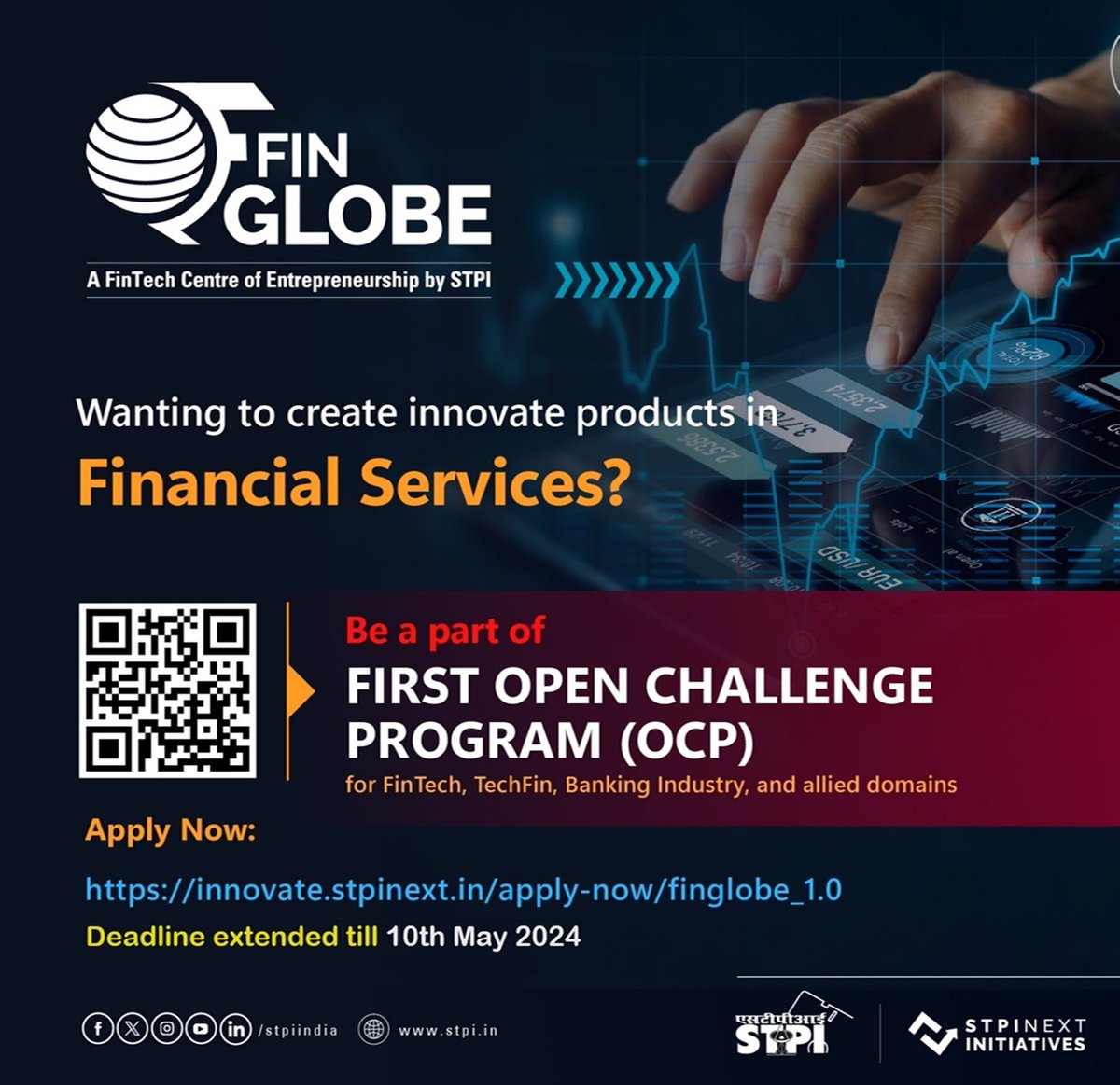 Deadline Extended !!

Hurry up #startups and submit your application for FinGlobe CoE OCP 1.0 and be at the forefront of innovation in FinTech, TechFin, Banking Industry and allied domains.
 
Apply Now: innovate.stpinext.in/about-us/fingl…

Last Date: 10th May 2024.

#STPIINDIA @arvindtw