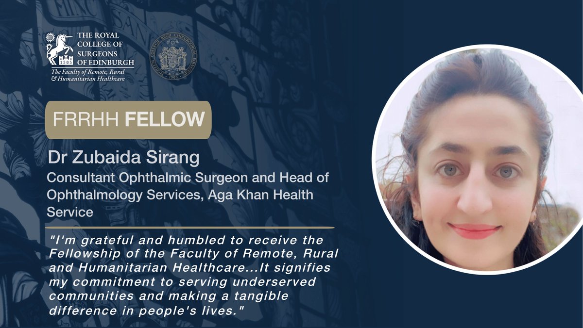 New Fellow, Zubaida Sirang is a Consultant Ophthalmic Surgeon in Pakistan. She says the Fellowship, 'signifies my commitment to serving underserved communities and making a tangible difference in people's lives.' Read more: bit.ly/43uYfjN #FRRHHFellow