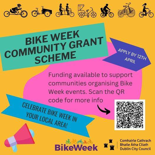 Bike Week - Cycling, Recycling and Community Grants Bike Week is a celebration and promotion of the benefits of cycling and takes place from Saturday 11th to Sunday 19th May 2024. Learn more here - wp.me/p6GviU-KZ - Apply for grants before Fri, April 12th!