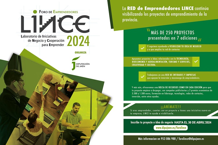 Hasta el 30 abril podrán inscribirse proyectos o ideas de negocio a la VIII edición de #Lince2024 al que se han presentado más de 250 iniciativas desde su puesta en marcha. Fecha tope para inscripción, 30 abril 2024. + info👉: empleo.ujaen.es/noticias/actua… @ujaen @dipujaen @OTRIUJA