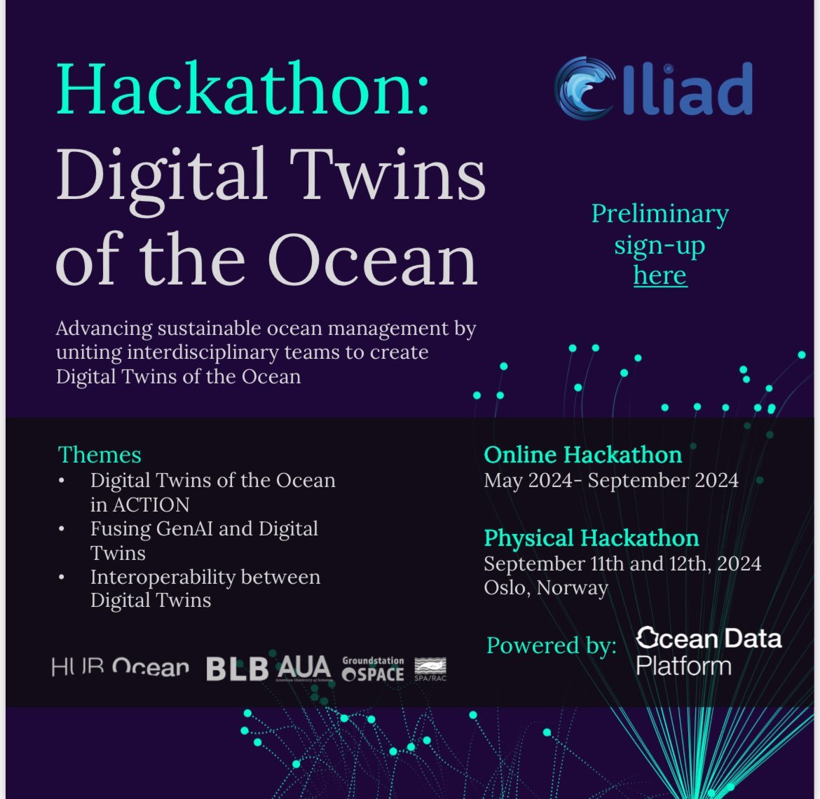 Do you want to be part of the digital twins of the ocean community? Here comes a very cool opportunity for you - join the @ocean_twin hackathon. It is online w/lots of webinars + final onsite event in Norway. Pre-register here: forms.office.com/pages/response…  #DTO4ECOPS #OceanDecade24