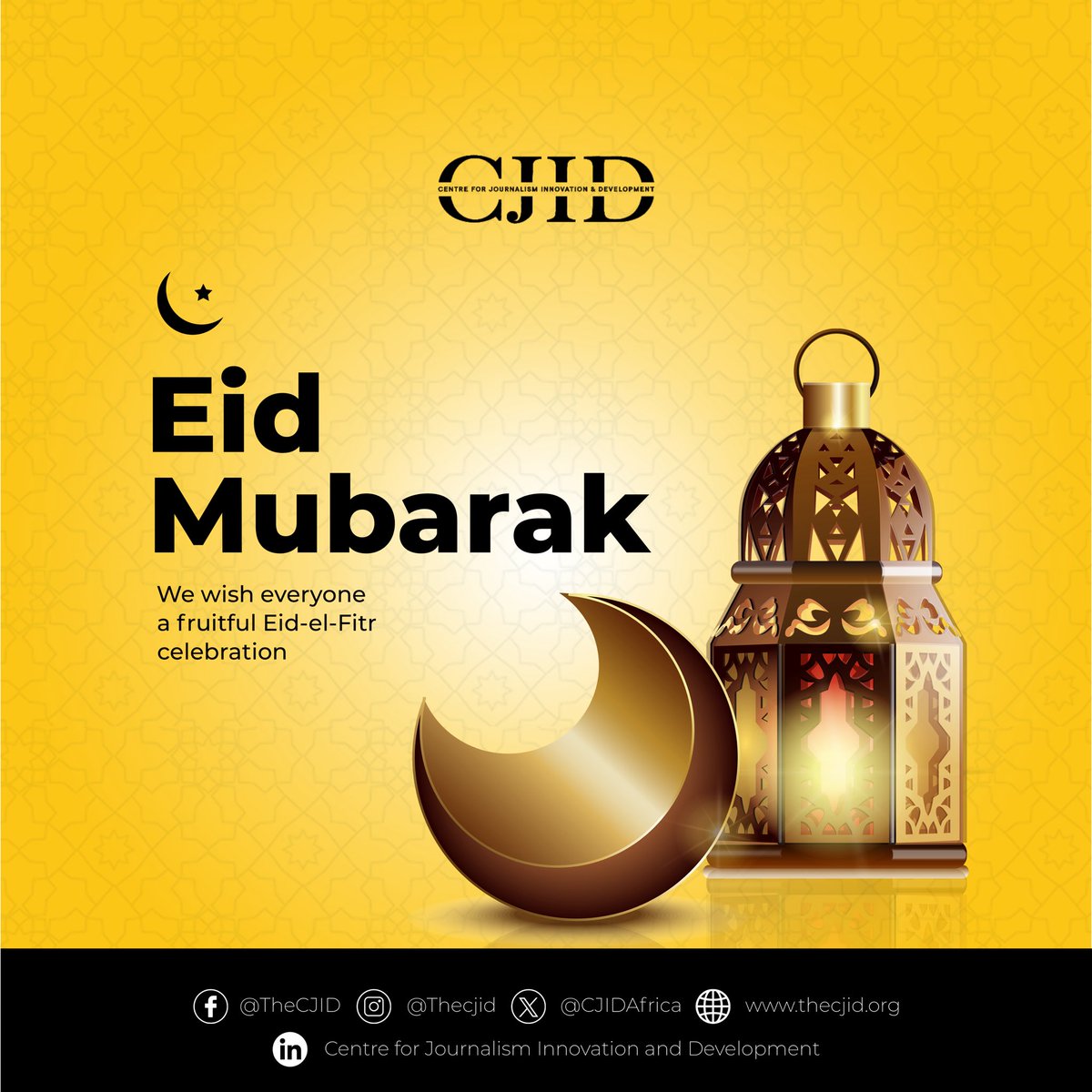 Eid Mubarak 🌙 from all of us at the Centre to everyone celebrating! Wishing you a fruitful and joyous celebration. #EidAlFitr