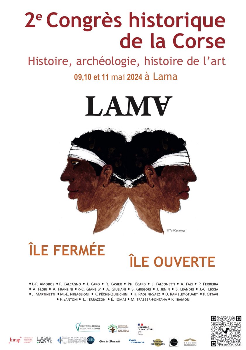Je serai à Lama au 2e Congrès historique de la #Corse pour présenter un poster issu de mes recherches à <a href="/UnivCorse/">Università di Corsica</a> <a href="/umrlisa/">UMR LISA</a>. 
Le programme est à consulter ici : lama.corsica/culture-patrim…