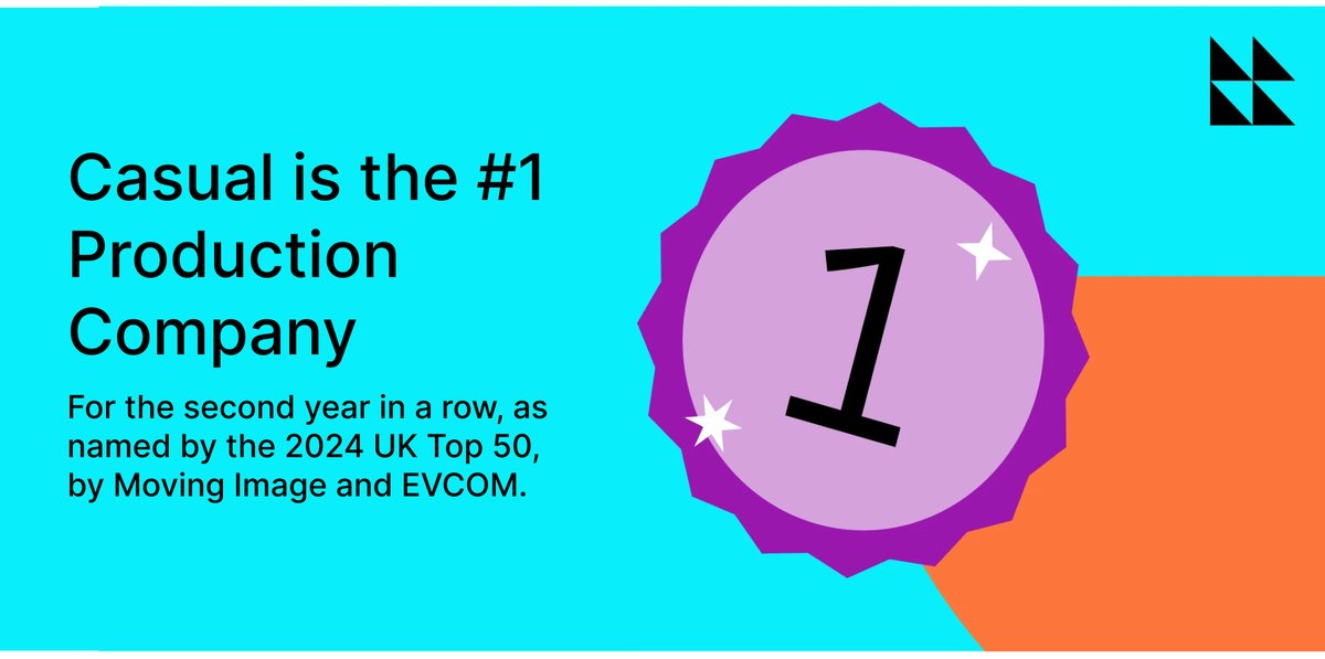 We were named the #1 Production Company for the second year in a row! 

The rankings assess all UK-based companies to come up with a Top 50 list, defined by revenue, peer appreciation, award wins and the number of projects completed. 

Read more here: bit.ly/3xjeaG1