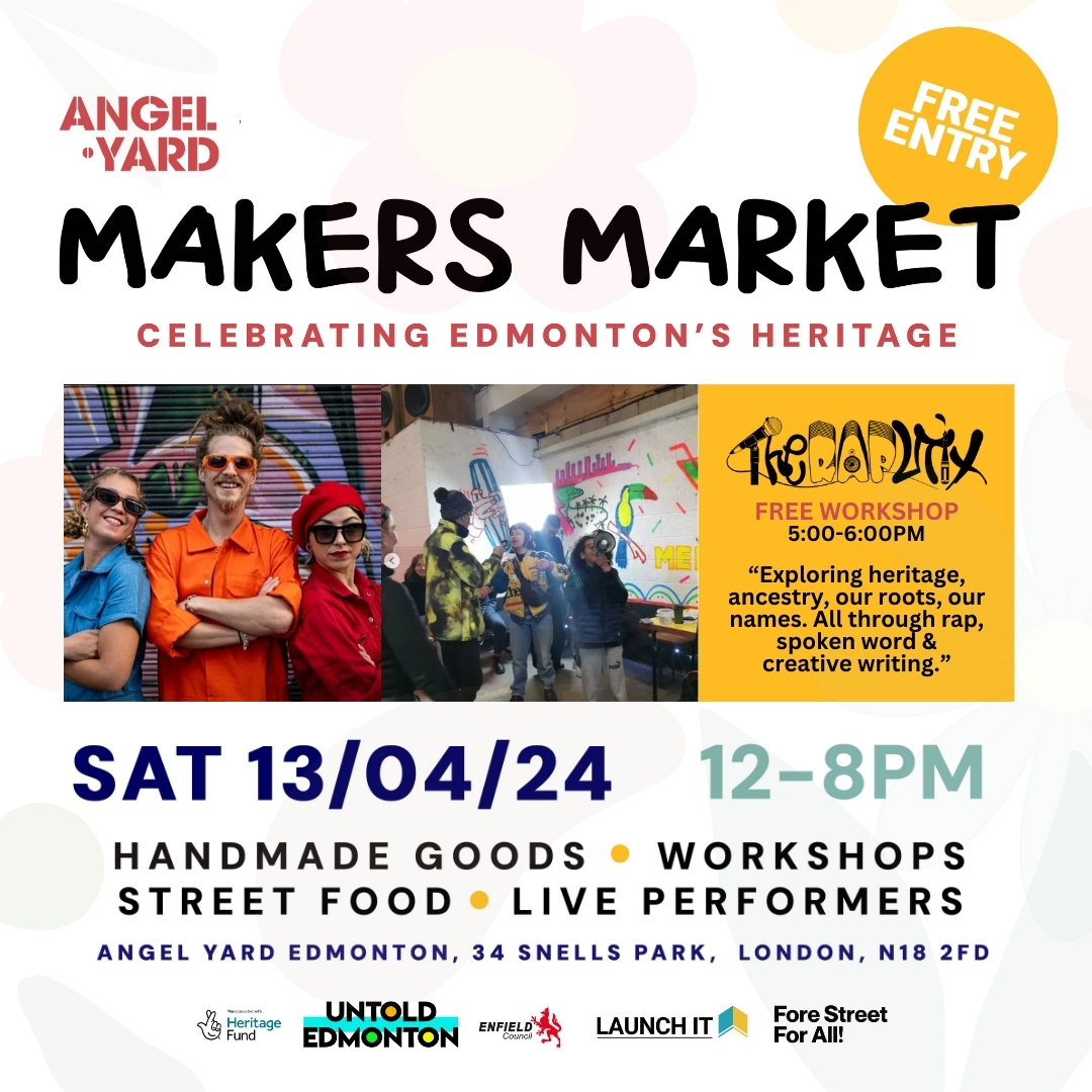Join us at Angel Yard’s Spring Makers Market which will celebrate the strong creative heritage and legacy of makers, musicians, and artists in Edmonton.

@HeritageFundL_S
@LaunchIt_UK
#UntoldEdmonton
enfield.gov.uk/services/prope…