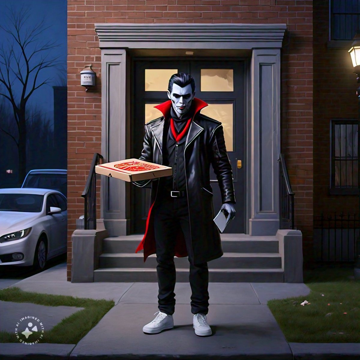 RogerGonzoCom's tweet photo. In the #EarZone with @beckblackrocket . Beware of #VampirePizzaDelivery! https://t.co/HDJiA3fizC
