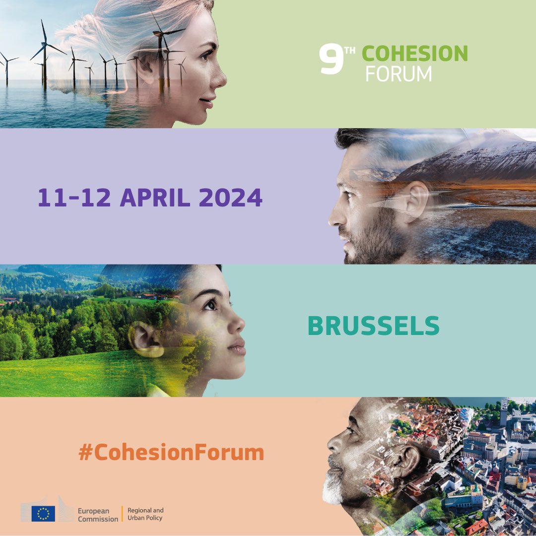 The biggest meet-up on #CohesionPolicy takes place tomorrow Join us for the 9th #CohesionForum🎉 Let’s discuss the future of EU’s largest investment policy w/ @vonderleyen @RobertaMetsola @ElisaFerreiraEC @NicolasSchmitEU @EnricoLetta @eliodirupo &more ▶️ec.europa.eu/regional_polic…