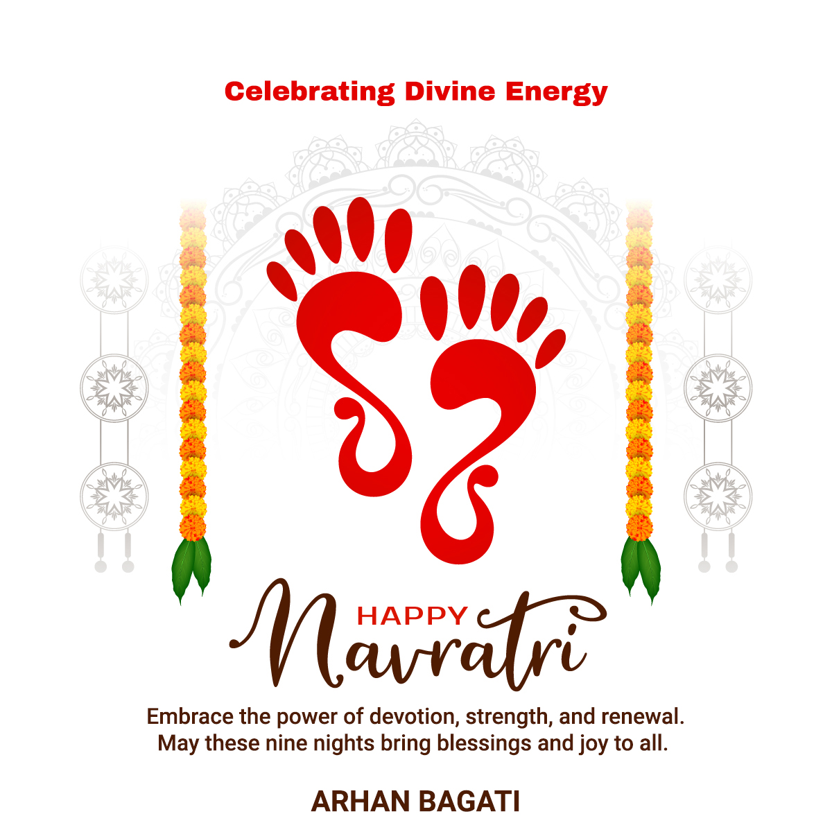 Radiant Nights of Faith: This Navratri, may the divine presence of Goddess Durga fill your life with peace, prosperity, and endless blessings. Celebrating the power of hope and devotion. Wishing you a serene and joyous Navratri! 🌺🕊 #NavratriBlessings #SacredCelebration