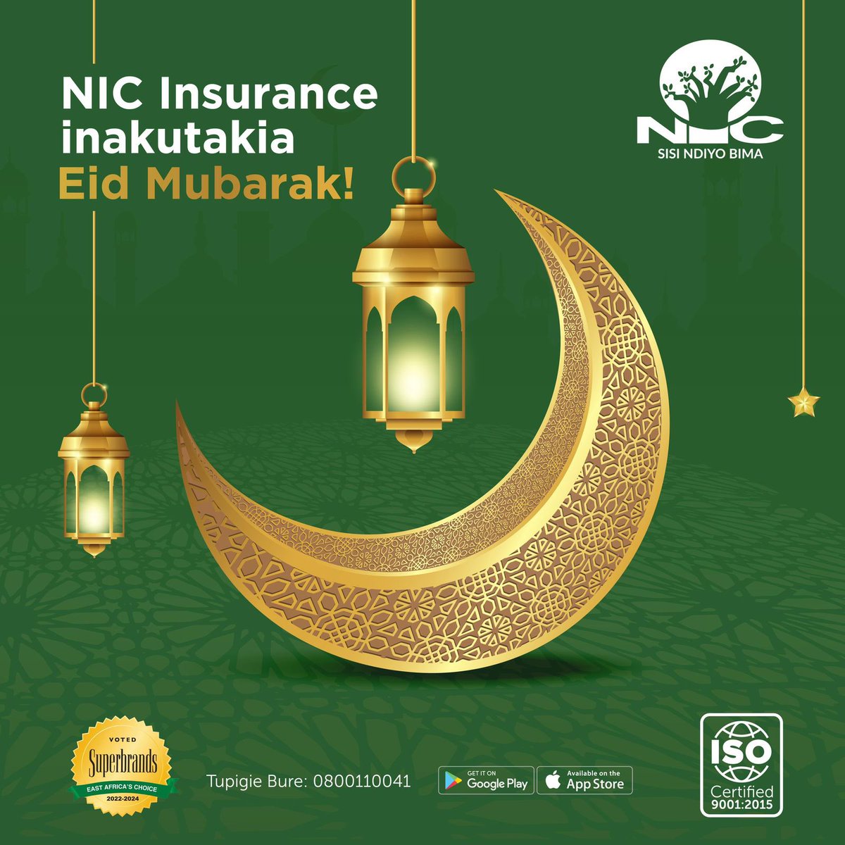 nic_tanzania's tweet photo. Tunawatakia Kheri ya Sikukuu ya Eid, tusherekee kwa amani na utulivu.
#nicinsurance
#Sisindiyobima #superbrands #isocertified90012015 https://t.co/Mn5Sqp1NQG
