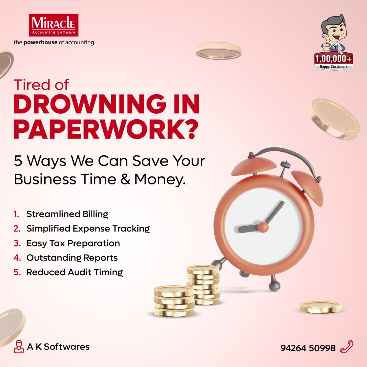 𝐂𝐨𝐧𝐧𝐞𝐜𝐭 𝐟𝐨𝐫 𝐚 𝐅𝐫𝐞𝐞 𝐃𝐞𝐦𝐨:
- Dial: 094264 50998
- Web: aksoftwares.in

#Miracleaccountingsoftware
#Accountingsoftware
#financialyear #aksoftware #NewFinancialYear #AccountingSoftware #MiracleAccounting #FinancialGoals #Empowerment #FreeTrial #price
