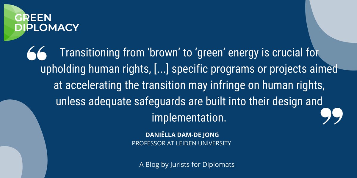 🌍In "Towards a Human-Rights-Proof Energy Transition", Daniëlla Dam-de Jong explores how specific energy transition programs, if not properly safeguarded, can pose risks to human rights.
👉 Read more here: greendiplomacy.org/article/toward…

#HumanRights #EnergyTransition