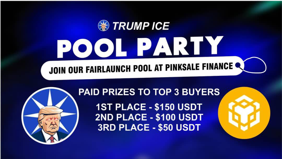 $Trump ICE, Fair launch on Pinksale, meme, sc 1bnb tax 5, Narrative is to keep giving rewards and to charity all around the world.🟡🟡, dyor.