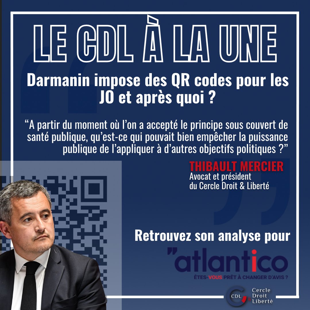 Des #QRcodes délivrés après criblage pour se déplacer dans Paris pendant les #JO? Au-delà de l’efficacité, il faut se poser quelques questions éthiques et juridiques quant à l’utilisation de cet outil. Retrouvez notre analyse pour @atlantico_fr sur atlantico.fr/article/decryp…