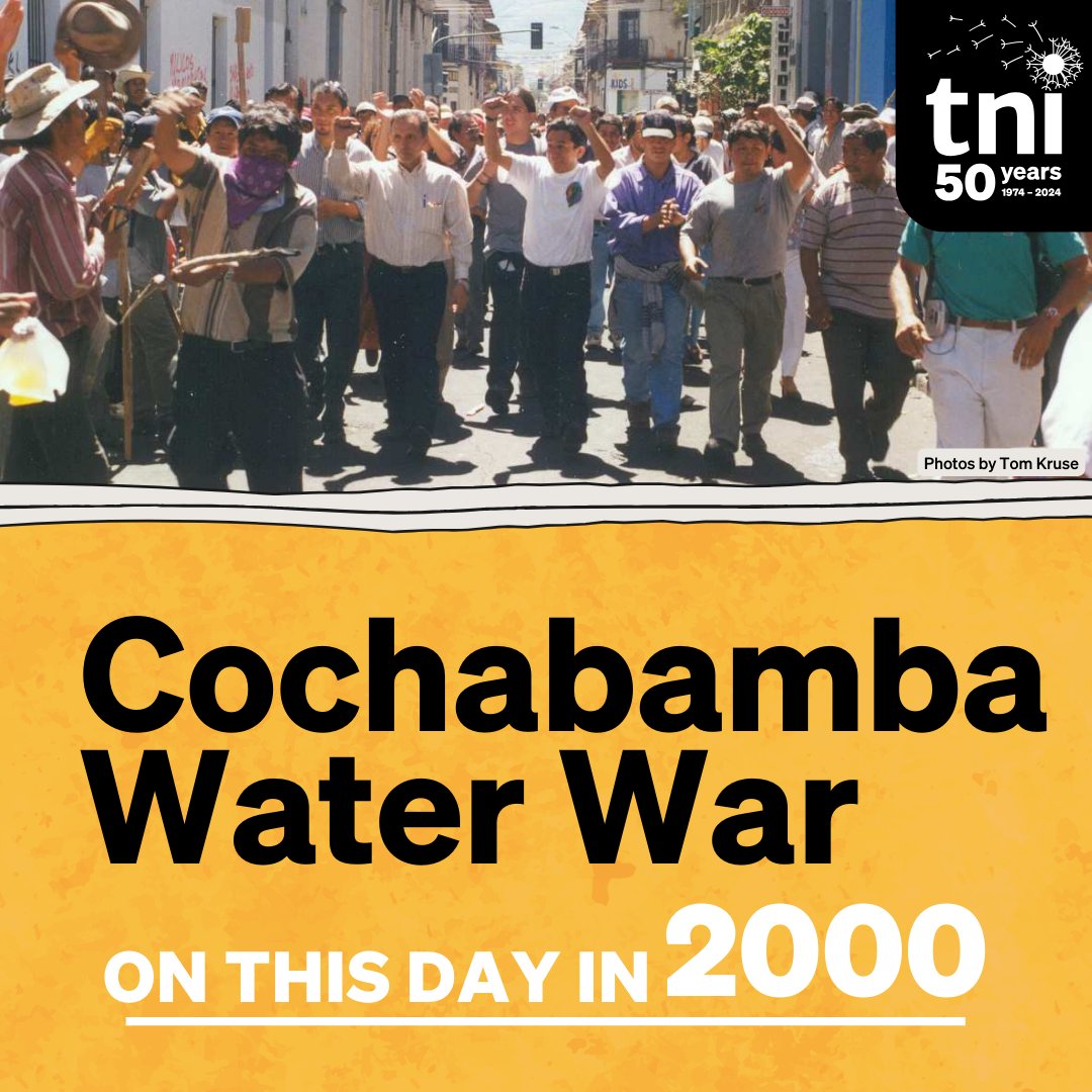 On this day in 2000, the Cochabamba Water War came to an end, with a victory for the the small Bolivian city that forced out a US corporation that had privatised their water system. The revolt would mark a turning point worldwide against privatisation.