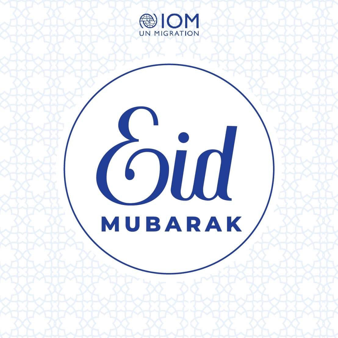 IOM Wishes everyone #Eidmubarak2024 
 
Our hearts and thoughts are with the millions of displaced persons in Gaza, Sudan, Yemen, and Syria enduring harrowing humanitarian crises. We hope for peace and security. May they enjoy the long-awaited peace and security the soonest 🙏