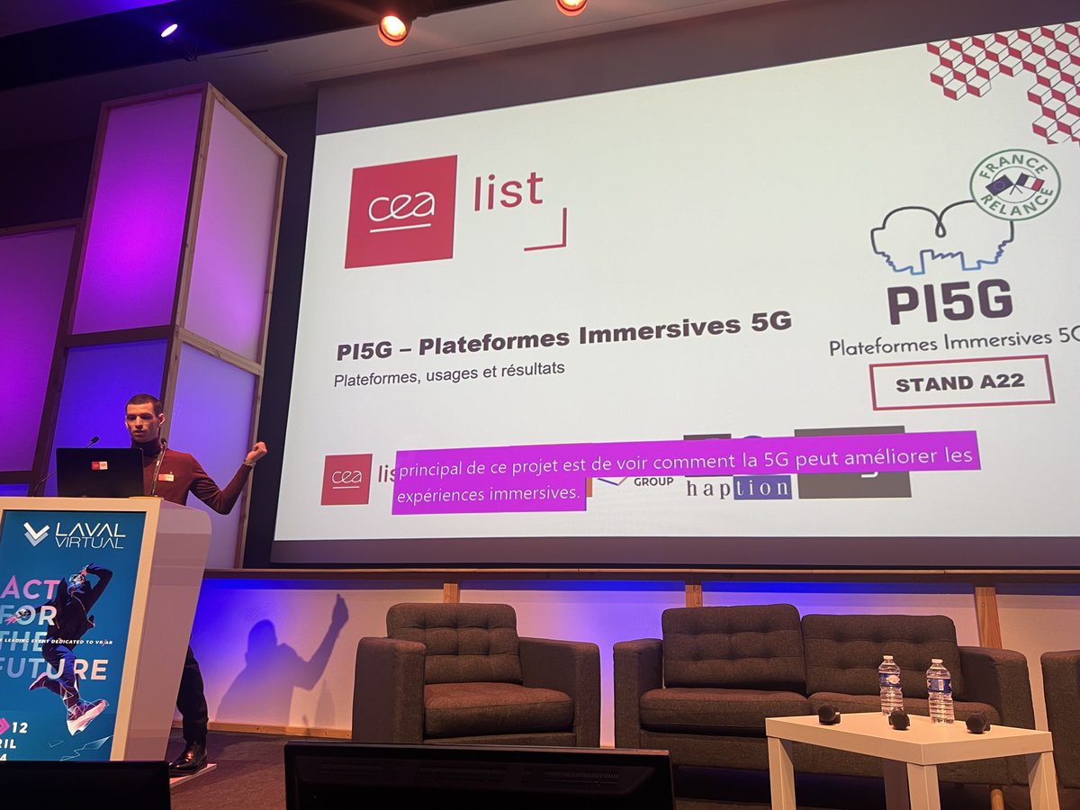 #5 / #XR, #AI & CONVERGING TECHNOLOGIES 🎤 Last talk of this morning with Enzo DELESCLUSE from @CEA_List 'How #5G can enhance #immersive experiences and open up new possibilities' Let's go! 🎬 #LavalVirtual