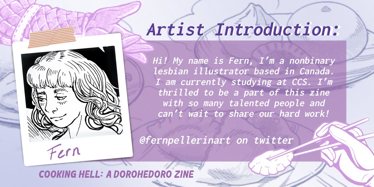 CookingHell's tweet image. We’d like to welcome @fernpellerinart as a page artist! We’ve already seen some sneak previews, we’re excited to show you guys soon!
@shrine_zine @faneventshub @atozines @ZineWish @AllFandomEvents @fandomonium_e @fanzinecentral @ZZinethat @homeofheroeshub @ZineTown @ZineIncoming