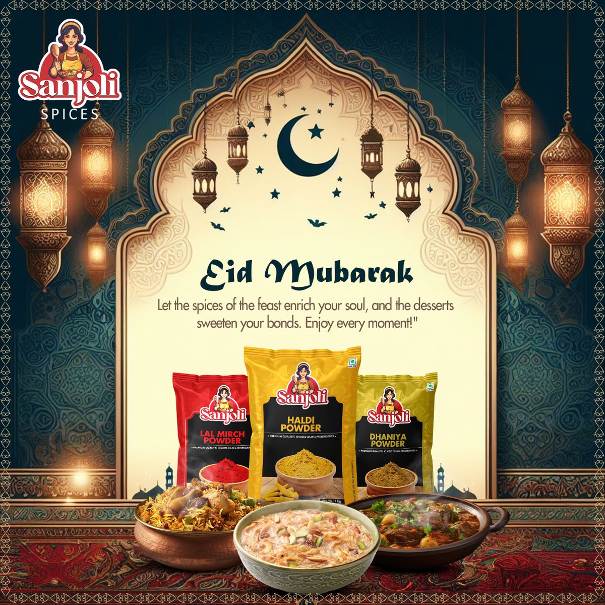 Elevate your Eid feast with a dash of aromatic spices! From savory to sweet, let the flavors of tradition enrich your celebrations. 🌙✨
.
.
.
#SanjoliMasala #EidSpiceSensation #FlavorfulFestivities #HealthyEid #purespices #spices #eidmubarak2024 #eid24