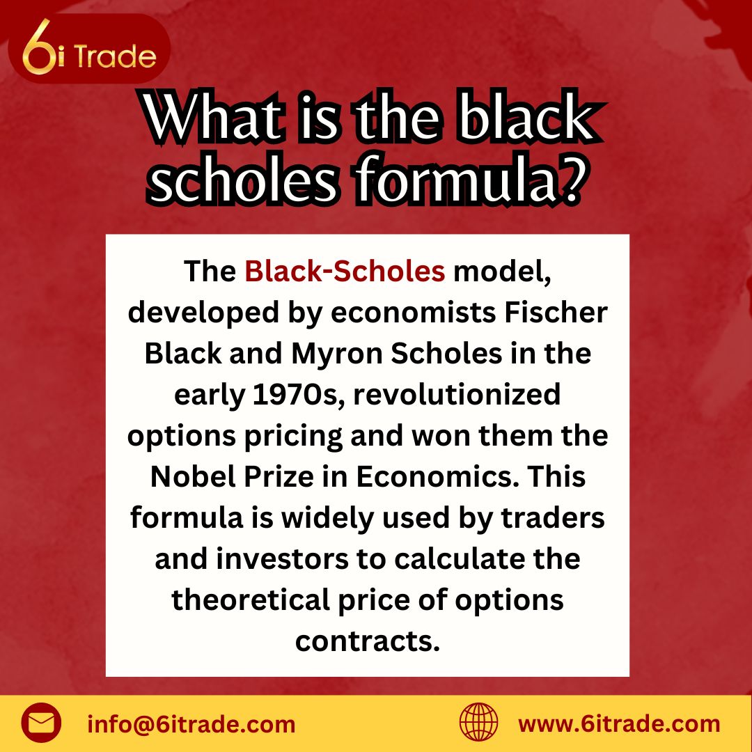 Did u know the Black Scholas formula, Why options pricing could be so complex?

Black-Scholes @trade6i
☑️
☑️
☑️
Visit - 6itrade.com
.
.
#trading #forextrading #scholes #scholesformula #economist #onlineearning #investor #onlinetrading #trader