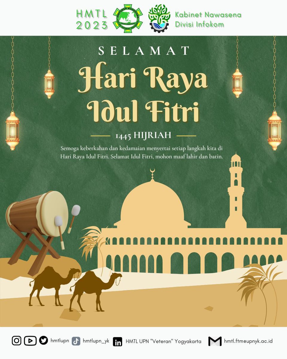 [SELAMAT HARI RAYA IDUL FITRI 1445 H]

Selamat merayakan hari kemenangan!

Minal aidin wal faizin, mohon maaf lahir dan batin. Semoga kebahagiaan dan damai senantiasa menyertai kita semua🤍

#Nawasena
#IdulFitri
#HMTL2023