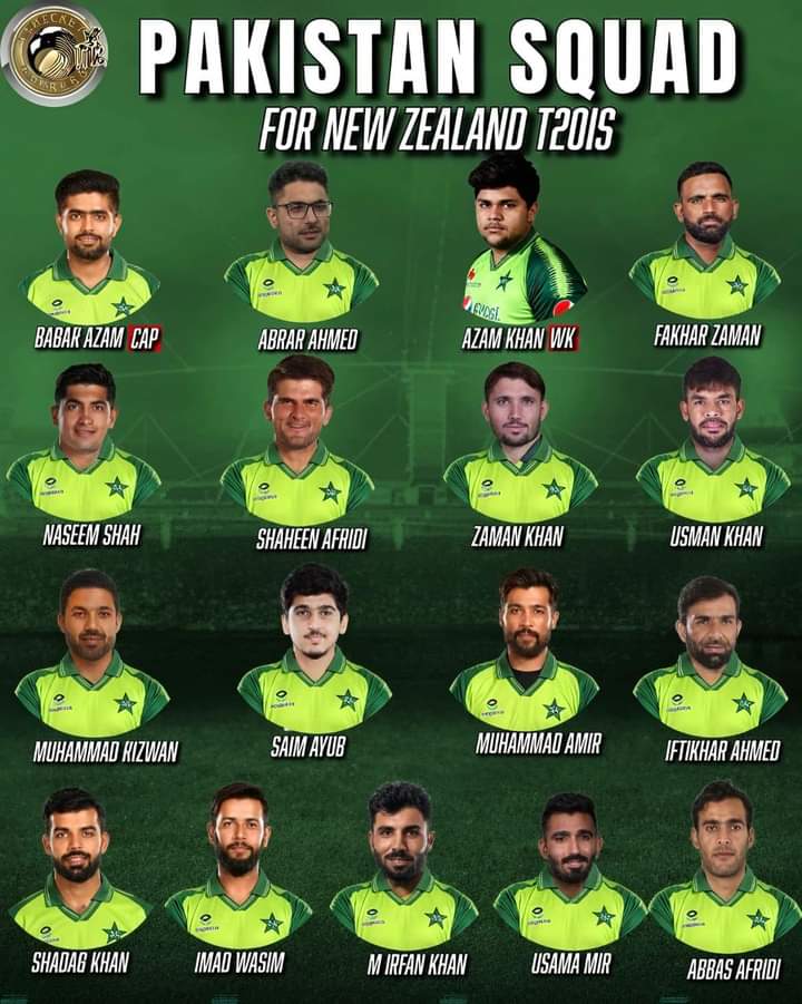 Pakistan 17 members squad announced for upcoming series again New Zealand 🏏
Reserves: 
Mohammad Wasim Jr
Sahibzada Farhan
Mohammad Ali 
Salman Ali Agha
Haseebullah

#PAKvNZ | #TeamPakistan | #T20WorldCup