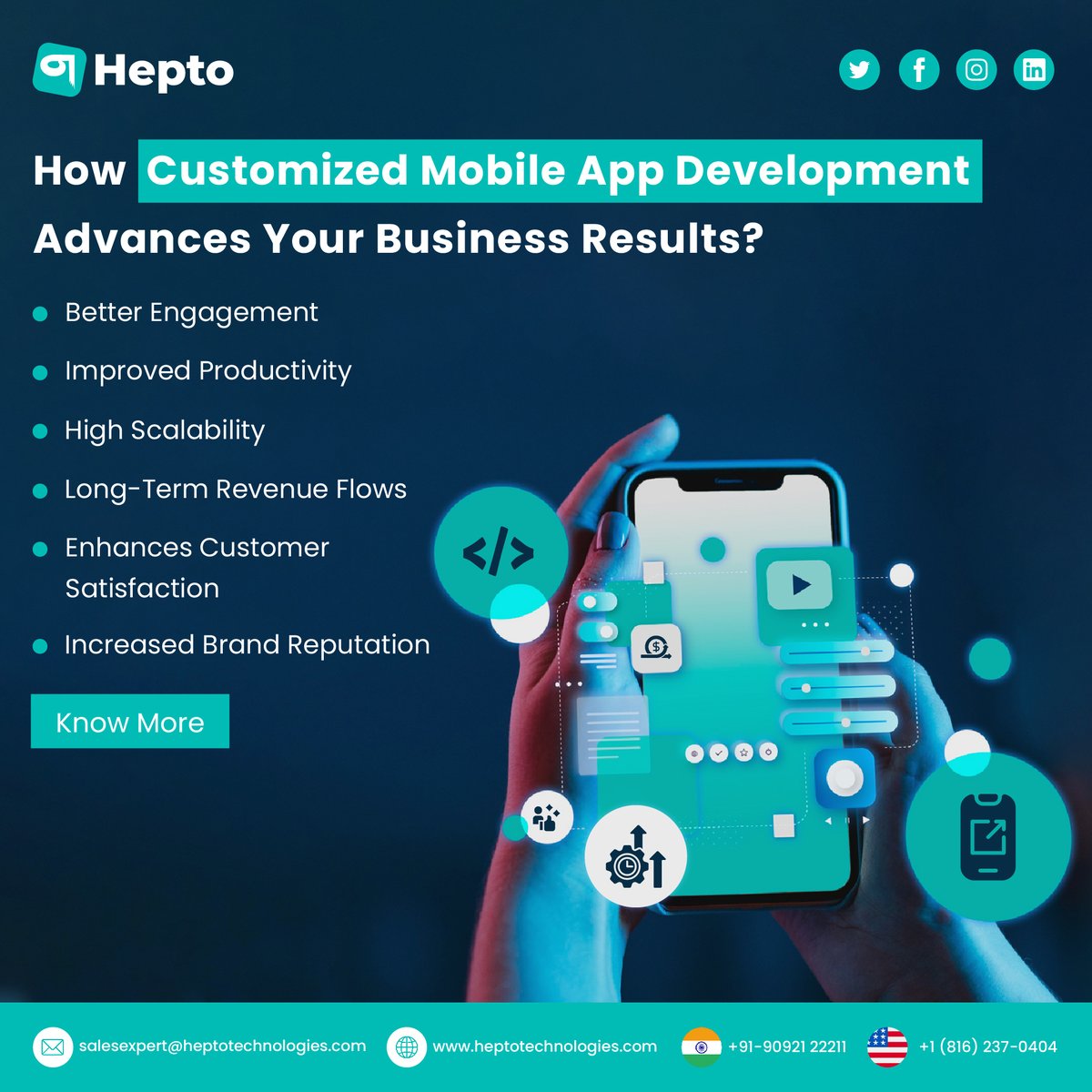 HeptoTech's tweet photo. With #Hepto, you will enjoy long-term revenue streams and delight your customers with an app that exceeds expectations.

Elevate your brand reputation and propel your business to #new_heights today!

For more information

Visit us @ https://t.co/yryYo4Yzdq https://t.co/PWCXnsrPfz