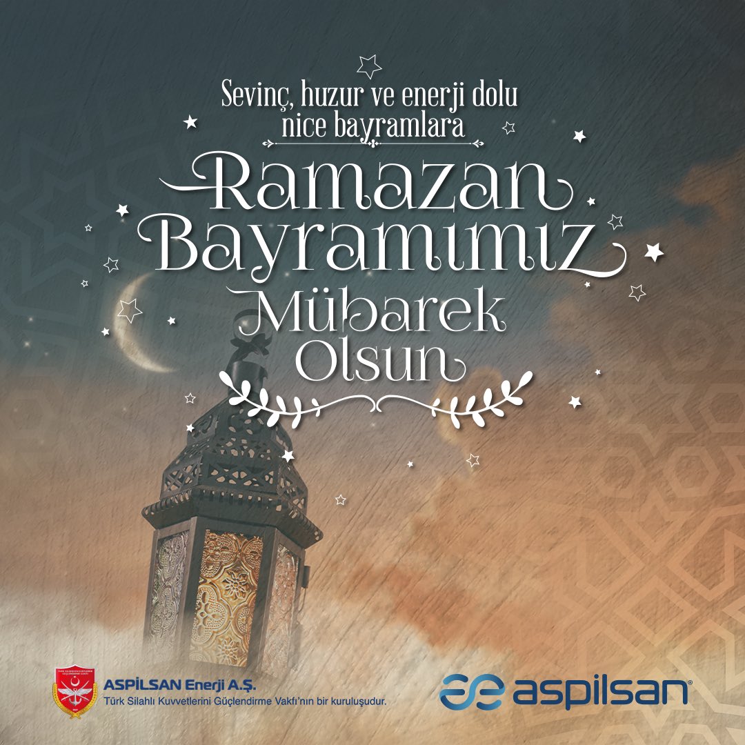 Yüce milletimizin ve tüm İslam Âleminin Ramazan Bayramı mübarek olsun. Sevinç, huzur ve enerji dolu nice bayramlar dileriz. #AspilsanEnerji