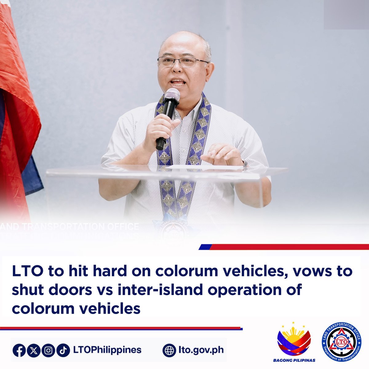 Top officials of the Land Transportation Office (LTO) are collaborating with other law enforcement agencies to devise a thorough strategy aimed at eradicating the illegal operation of colorum vehicles nationwide.

Read: tinyurl.com/yduypdxc

#LTOPH
#LTOPhilippines
#DOTrLTO