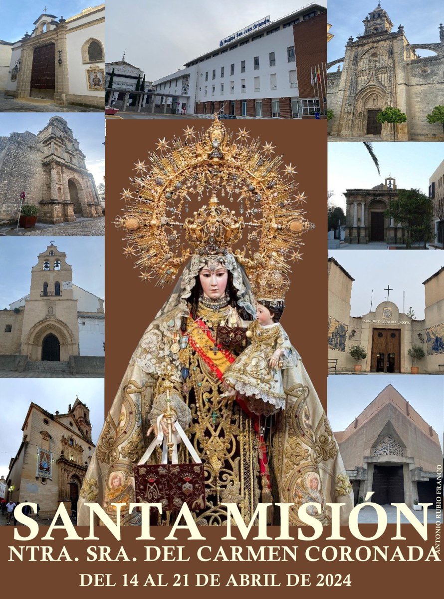 El Domingo sale la VIRGEN DEL CARMEN 🤎🤍🤍 
#CarmenCoronada #Centenario #Jerezdelafrontera #CCarmen #Carmelitas #SantaMision