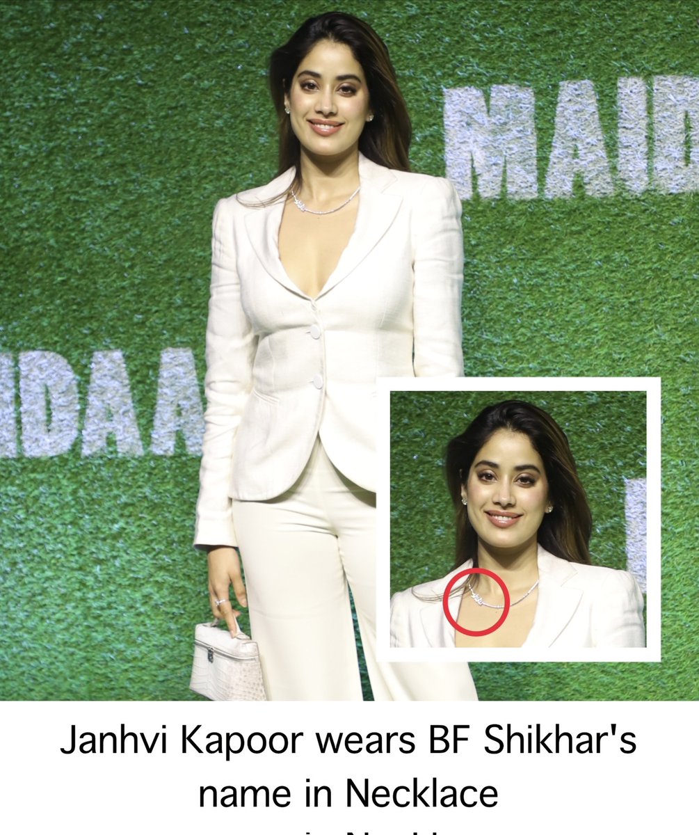 Janhvi Kapoor wears BF Shikhar Pahariya's name in Necklace. #JanhviKapoor #ShikharPahariya