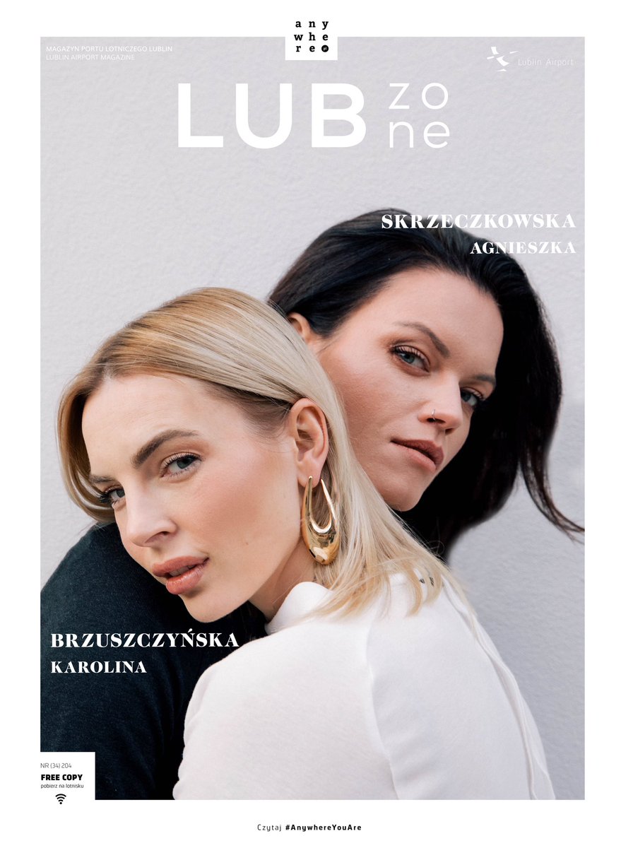 #AnywhereIssue 
Agnieszka Skrzeczkowska i Karolina Brzuszczyńska na okładkach magazynu LUBzone dla @LUZ_Airport 📲 Ta sesja zdjęciowa jest wyjątkowa! Robi na nas ogromne wrażenie 😎 Fotki wykonała Dominika Scheibinger ▶️ tiny.pl/drtn9

#sesja #lgbt #influencerzy