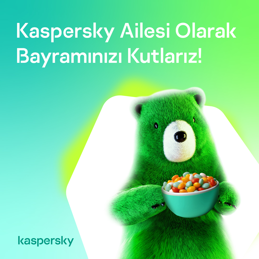 Sevdiklerinizle birlikte güzel anlar biriktireceğiniz; keyifli, sağlıklı ve mutlu bir bayram dileriz. 🍬 #Kaspersky #RamazanBayramı #KutluOlsun