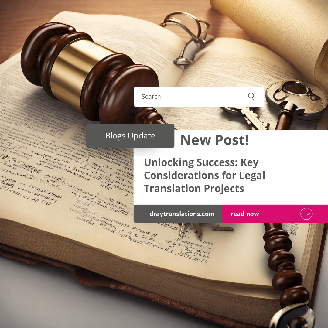 DrayTranslation's tweet photo. Unlock success in law translation projects with Dray Translations! 🗝️✨ Explore essential considerations for accuracy and reliability. Trust our expertise for seamless legal communication.

https://t.co/XDqaoqZ0Xd https://t.co/iSpJN3ScrW