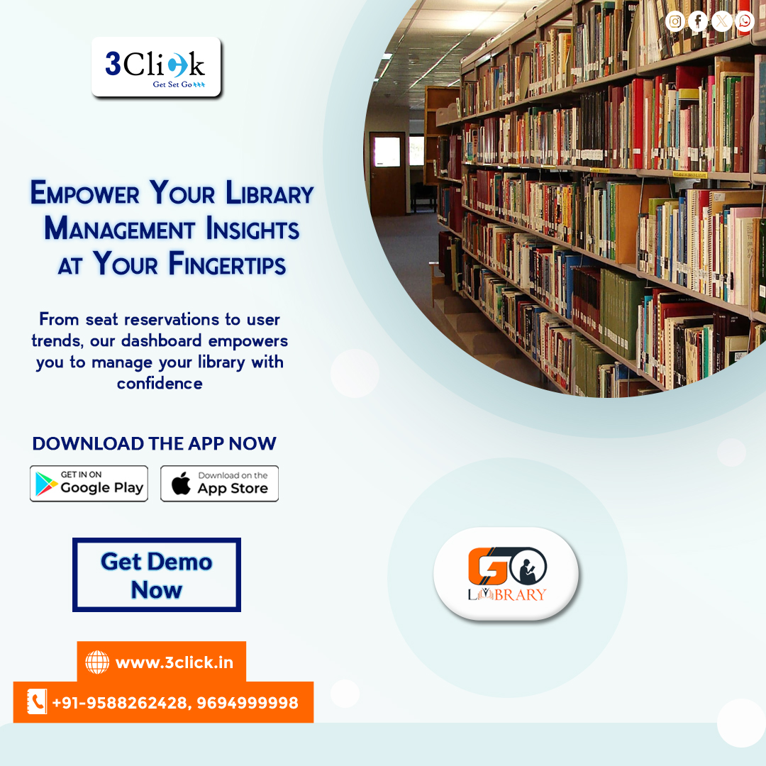 Empower your library management with Golibrary!  Our dashboard puts powerful insights at your fingertips: seat reservations, user trends, & more! #GolibraryApp #libraryapp #LibraryMobileApp #LibraryManagementApp #librarymanagement #libraryapplication #librarymobileapplication