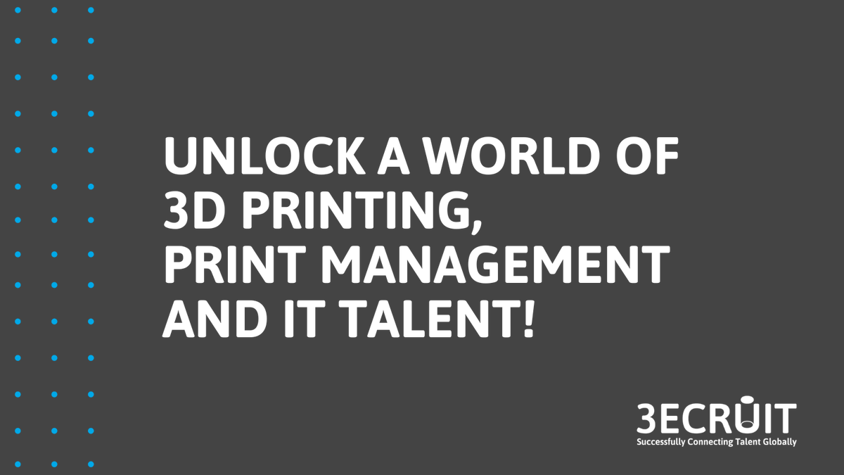 Imagine having access to the best and brightest in 3D printing and print management without scouring the globe. That's what you get with us! 👉 3ecruit.com

#recruitmentagency #3ecruit #recruiter #newjob #hiringnow #newcareer #jobsin3dprinting #hirewithus #newcareer