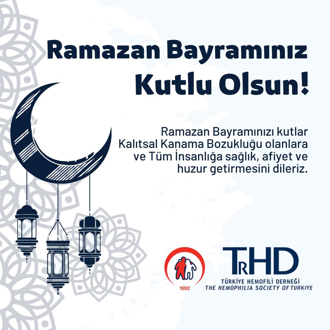 turkhemoder's tweet photo. Kalıtsal Kanama Bozuklukları Ailesi başta olmak üzere tüm İslam aleminin #RamazanBayramı'nı kutluyor, bayramın tüm insanlığa afiyet ve huzur getirmesini diliyoruz. https://t.co/G7fwsrS8PZ