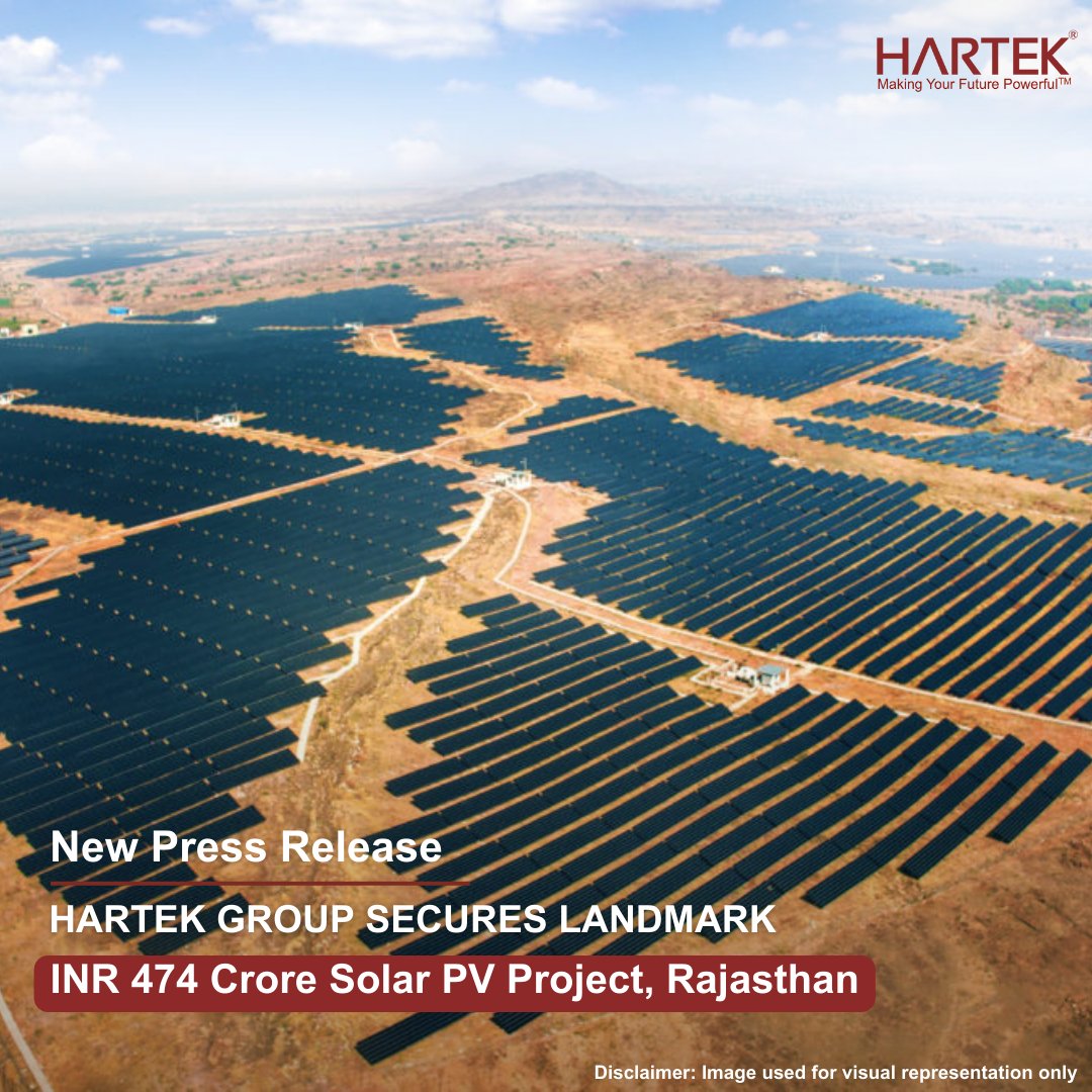 HARTEK GROUP's INR 474 Crore EPC Triumph in Renewable Energy! 🍀 Click here to read more: hartek.com/press-release/… #HartekGroup #ThinkPower #ThinkHartek #RenewableRevolution #PoweringTheFuture #Jodhpur #MNRE #Sustainability #SustainableEnergy